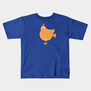 The easter yellow chicken with red decorations, version 1 Kids T-Shirt